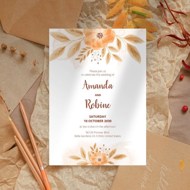 Watercolor Floral Wedding Invitation (Creator Uploaded)
