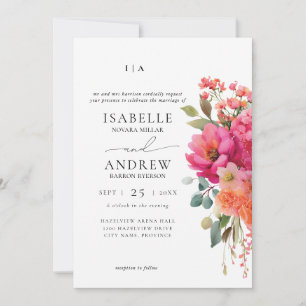 Watercolor Floral Wedding Invitation