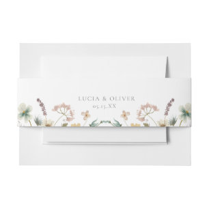 Watercolor Floral Wedding Invitation Belly Band