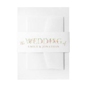 Watercolor Floral Wedding Invitation Belly Band