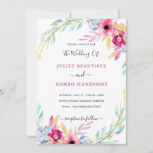 Watercolor Floral Wedding Invitation Example