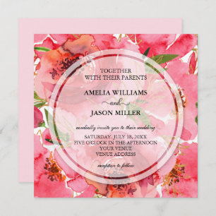 Watercolor Floral Wedding Invitations