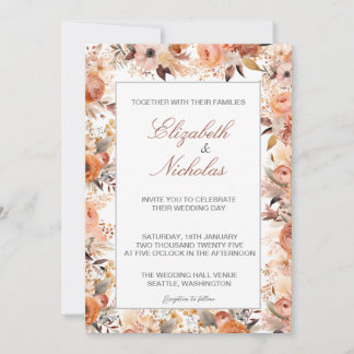 Watercolor Floral Wedding Invitations