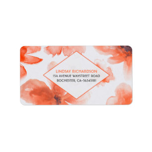 Watercolor Floral Wedding Label