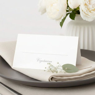 Watercolor Floral Wedding Meal Choice Table Place Card
