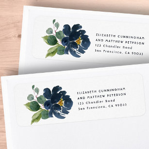 Watercolor Floral Wedding Return Address