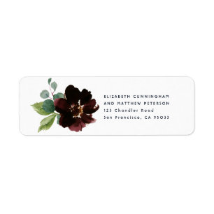 Watercolor Floral Wedding Return Address