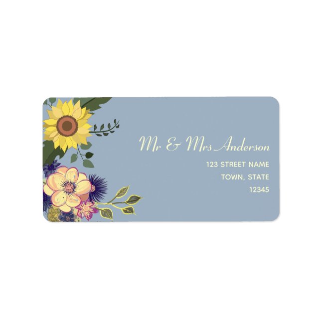 Watercolor Floral Wedding Return Address Label (Front)