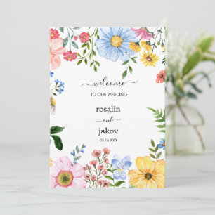 Watercolor Floral Wedding Rustic Wedding Invitation