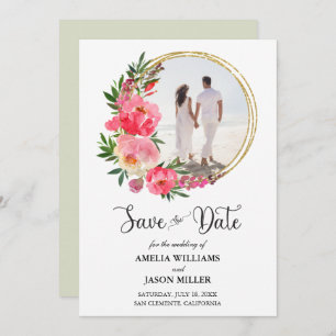 Watercolor Floral Wedding Save the Date