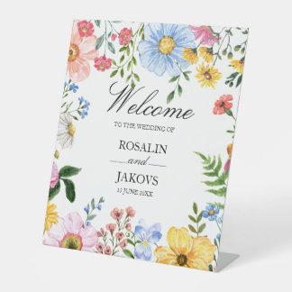watercolor floral Wedding Sign