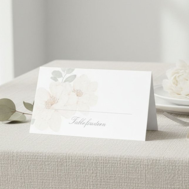 Watercolor Floral Wedding Table Place Card (Creator Uploaded)