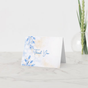 Watercolor Floral Wedding Thank You Card