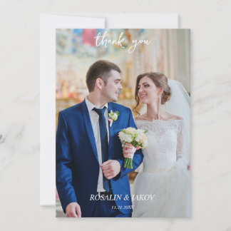 Watercolor Floral Wedding Thank You Card