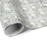 Watercolor Floral White Glitter look Wedding   Wrapping Paper<br><div class="desc">This design may be personalised by choosing the Edit Design option. You may also transfer onto other items. Contact me at colorflowcreations@gmail.com or use the chat option at the top of the page if you wish to have this design on another product or need assistance. See more of my designs...</div>