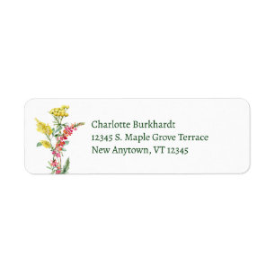 Watercolor Floral Wildflower Red Yellow