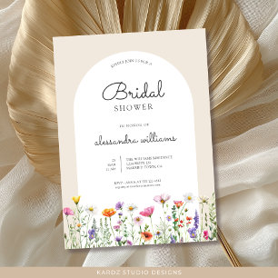 Watercolor Floral Wildflowers Bridal Shower Invitation