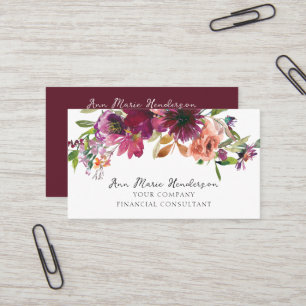 Watercolor Floral Wildflowers Business Card