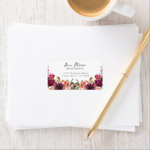 Watercolor Floral Wildflowers  Label