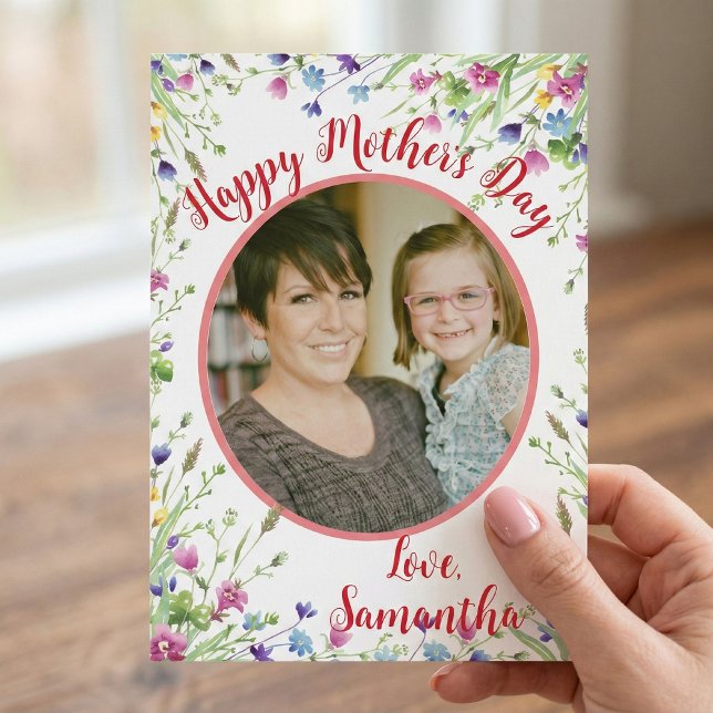 Watercolor Floral Wildflowers Mother's Day Card (Creator Uploaded)