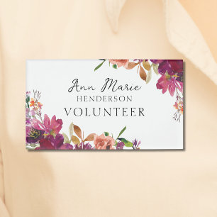 Watercolor Floral Wildflowers  Name Tag