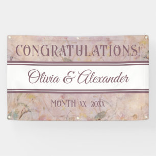 Watercolor Floral Wildflowers Wedding Reception  Banner