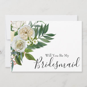 Watercolor Floral Will You Be My Bridesmaid Invita Invitation