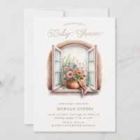 Watercolor floral window baby shower