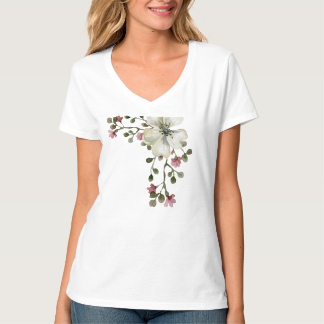 Watercolor Floral Women’s T-Shirt (Front)