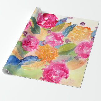 Watercolor floral wrapping paper