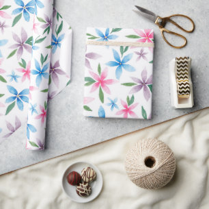 Watercolor floral wrapping paper