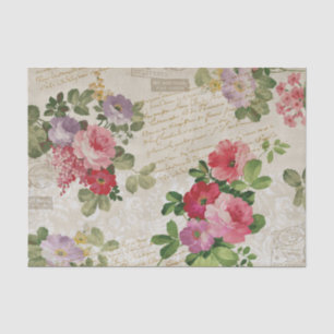 Watercolor Florals and Script on Parchment Paper