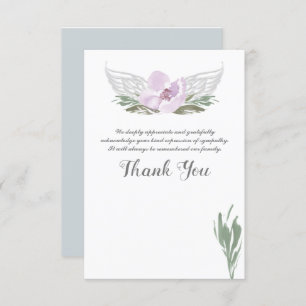 Watercolor Florals Angel Wings Thank You Invitation
