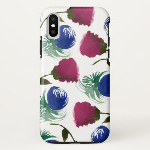 Watercolor Florals Blue Burgundy Greenery Paint Case-Mate iPhone Case