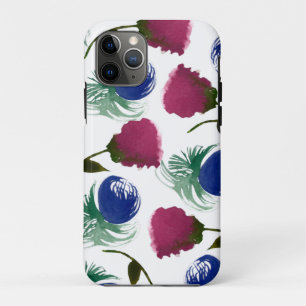 Watercolor Florals Blue Burgundy Greenery Paint Case-Mate iPhone Case