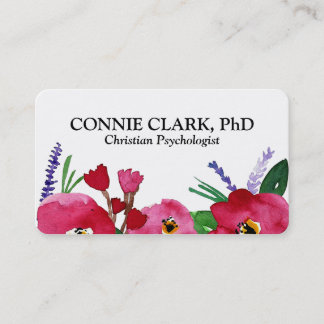 Watercolor Florals Business Cards