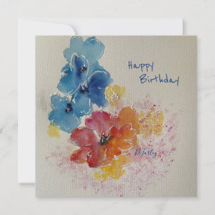 Watercolor Florals Note Card