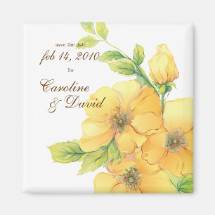 Watercolor Florals Save the Date Magnet