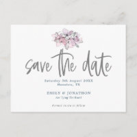 Watercolor Florals Stylish Script Save The Date