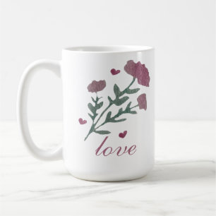 Watercolor Florals Valentines Day Hearts Pretty Coffee Mug