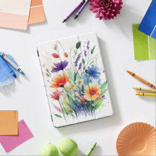 Watercolor Florals Wildflowers Feminine Trendy iPad Air Cover