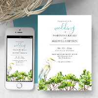 Watercolor Florida Destination Wedding Invitations