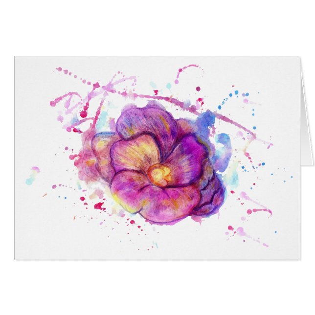 Watercolor Flower (Front Horizontal)
