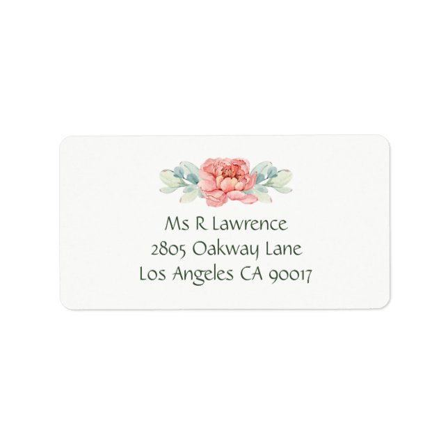 Watercolor Flower Address Labels (Front)