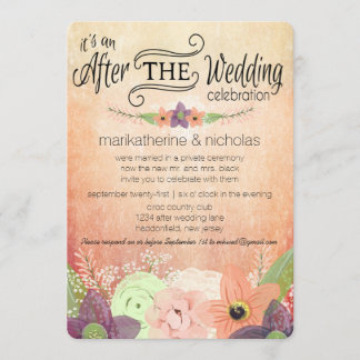 Watercolor Flower After Wedding IDPP1 Invitations