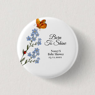 Watercolor flower Baby Shower 3 Cm Round Badge