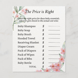 watercolor flower Baby Shower Game