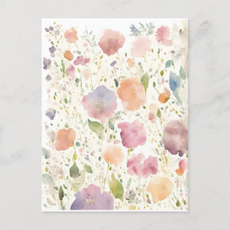 Watercolor Flower background Postcard