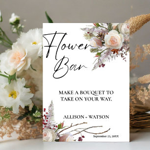 Watercolor Flower bar sign bridal shower flower