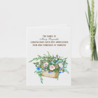 Watercolor Flower Basket Sympathy Thank You